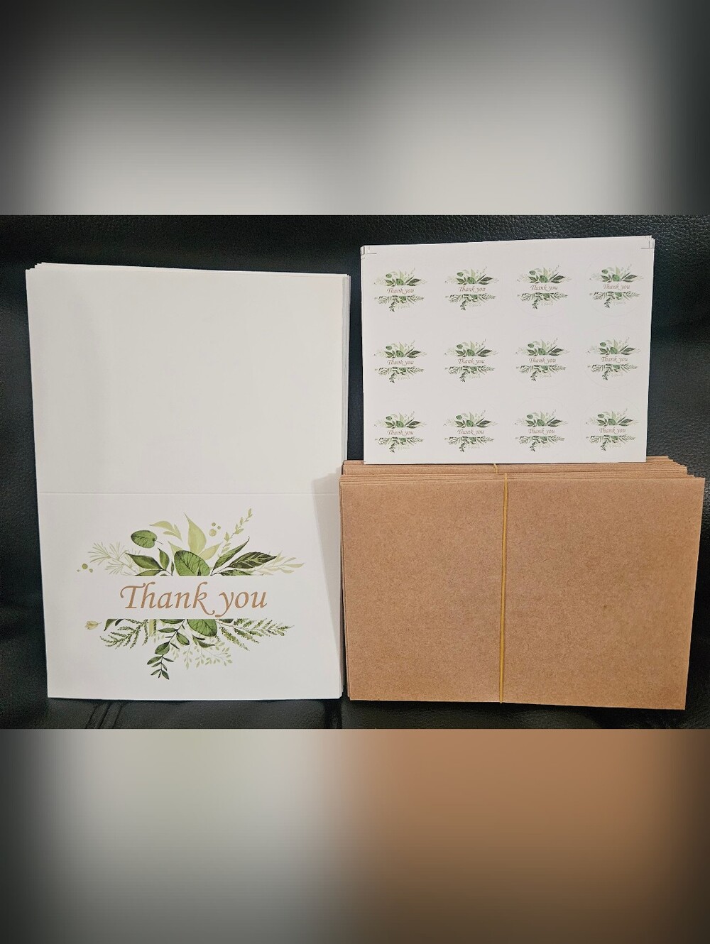 Floral Thank you cards with envelopes and stickers 30 pack set New